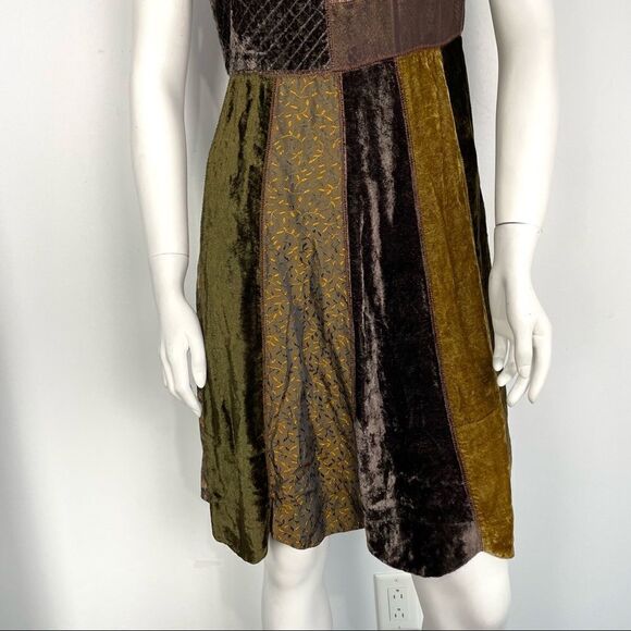 Vintage René Derhy Fairy Grunge Patchwork Velvet Boho Dress - Picture 4 of 15